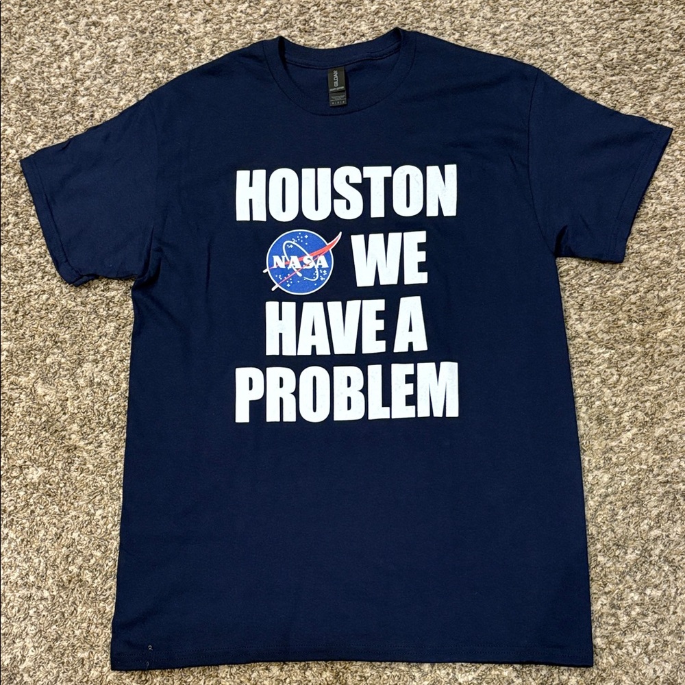 Navy Blue Graphic T-Shirt with NASA Logo